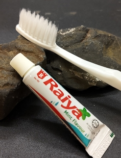 <FA-104> 6" Toothbrush with 5gm Raiya Toothpaste in Laminated Tube (50 pkt) <FA-104> 6" Toothbrush with 5gm Raiya Toothpaste in Laminated Tube (50 pkt)
